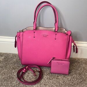 Kate Spade Tegan Medium in Bright Peony with Matching Wallet